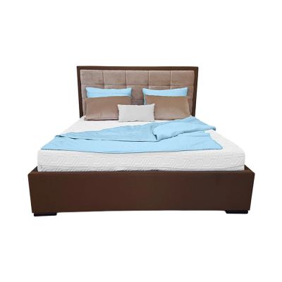 Pat tapitat, Heinz, somiera si lada depozitare, 140x200