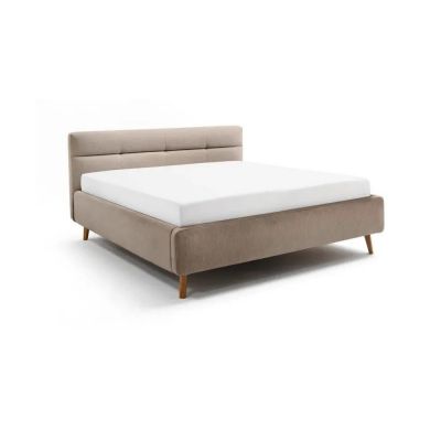 Pat matrimonial bej tapiÈu009Bat cu spaÈu009Biu de depozitare cu somierÄ180x200 cm Lotte âu0080Meise MÃ¶bel