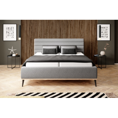 Pat tapitat cu somiera si lada pentru depozitare LISA