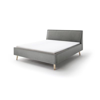 Pat matrimonial 180x200 cm gri deschis tapițat cu spațiu de depozitare cu somieră Frieda – Meise Möbel