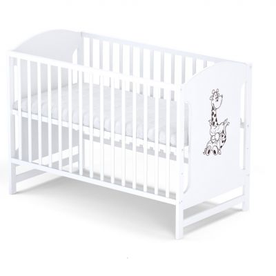 Patut pentru bebelusi din lemn masiv si mdf 120x60 cm Paula