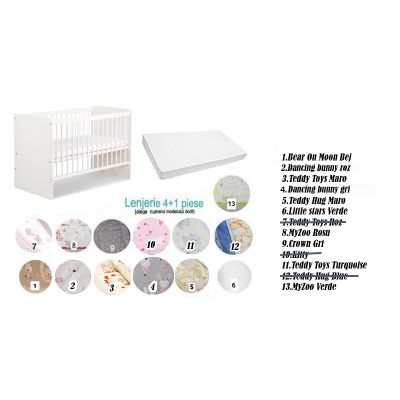 Pachet 3 in 1 Karolina II alb 120x60