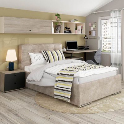 Pat tapitat copii GEORGIA Clasic, 90x200, Piele texturata Bej