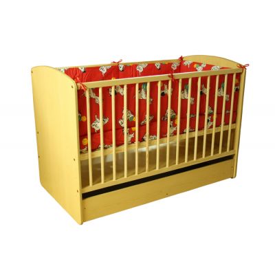 Patut Copii Lemn Cu Sertar Karolina II Natur