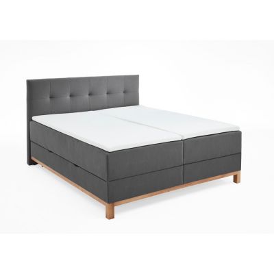 Pat boxspring gri cu spațiu de depozitare 180x200 cm Catania - Meise Möbel