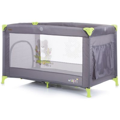Patut pentru copii Chipolino Capri graphite pliabil, cu buzunar depozitare, intrare laterala cu fermoar, geanta de transport inclusa