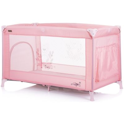 Patut pentru copii Chipolino Capri rose water pliabil, cu buzunar depozitare, intrare laterala cu fermoar, geanta de transport inclusa