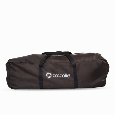 Patut Coccolle Siesta Roz pliabil cu bara cu jucarii, masuta de infasat, saltea, usita de acces cu fermoar