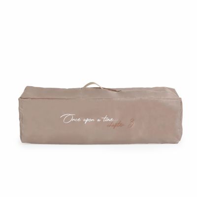 Patut pentru copii Cangaroo Once upon a time L3 Beige pliabil, cu 2 nivele, roti, usita cu fermoar, masuta de infasat, carusel, geanta de transport