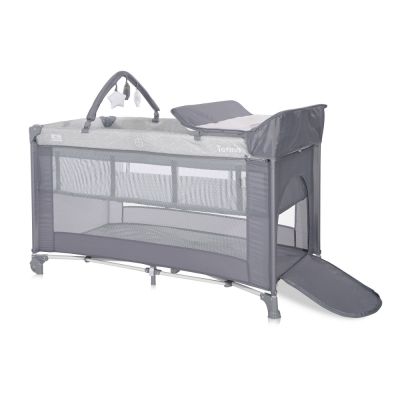 Patut Torino Plus Grey Striped Elements pliabil, cu 2 nivele, roti cu sistem de blocare, masuta de infasat, accesorii incluse Patut Torino Plus Grey Striped Elements pliabil, cu 2 nivele, roti cu sistem de blocare, masuta de infasat, accesorii incluse