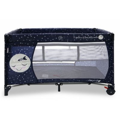 Patut copii 2 nivele Smooth Moon, pliere compacta, baza captusita impermeabila, 77x65x125 cm