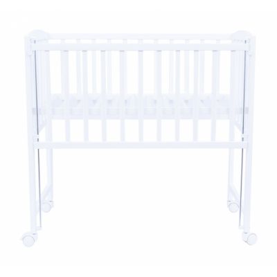 Patut Vessanti cu roti si laterala culisanta mini alb