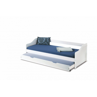Pat din MDF cu sertar, pentru copii Leonie 2 Alb, 200 x 90 cm Pat din MDF cu sertar, pentru copii Leonie 2 Alb, 200 x 90 cm