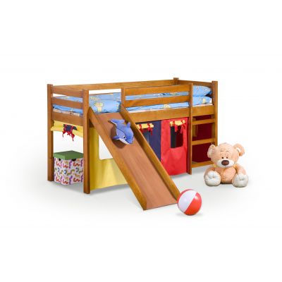 Pat etajat din lemn de pin cu topogan pentru copii Neo Plus Arin, 190 x 80 cm Pat etajat din lemn de pin cu topogan pentru copii Neo Plus Arin, 190 x 80 cm