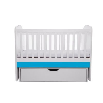 Patut Vessanti Como balansoar alb cu albastru + saltea cocos 7 cm