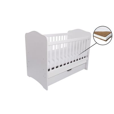 Patut Vessanti Como cu sertar alb + saltea Cocos 7 cm Patut Vessanti Como cu sertar alb + saltea Cocos 7 cm