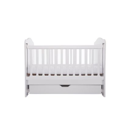 Patut Vessanti Como culisant cu sertar alb + saltea cocos 10 cm