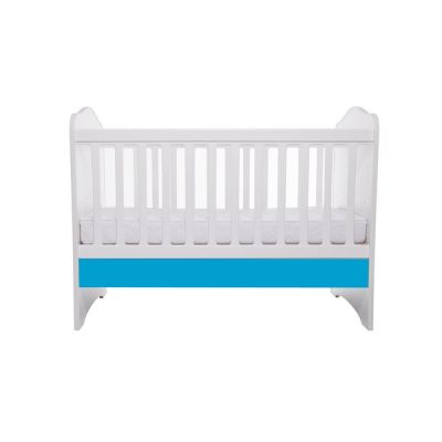 Patut Vessanti Como fara sertar alb cu albastru + saltea cocos 10 cm