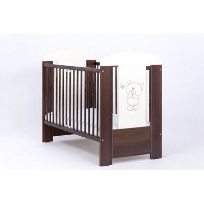 Patut pentru copii Drewex Bear Culisant Wenge + Saltea Cocos 8 Cm