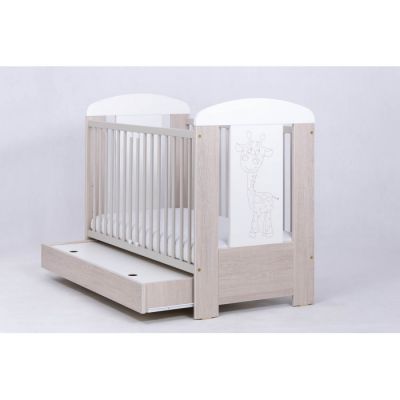 Patut pentru copii Drewex Giraffe cu sertar Natur cu Alb