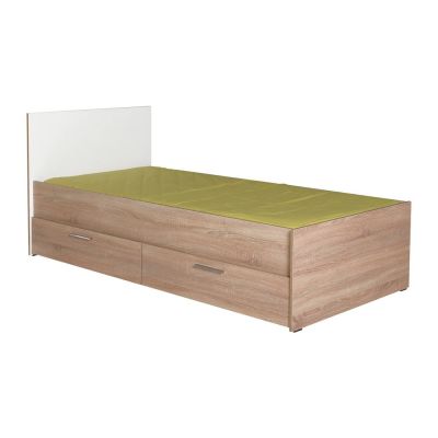 Pat pentru copii alb/natural cu spațiu de depozitare 90x190 cm – Kalune Design