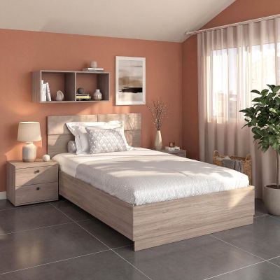 Pat copii AMBRO 90x200, fara saltea, Oak