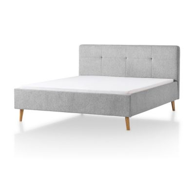 Pat matrimonial gri deschis tapițat 180x200 cm Smart – Meise Möbel