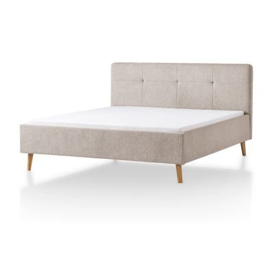 Pat matrimonial gri/maro tapițat 180x200 cm Smart – Meise Möbel