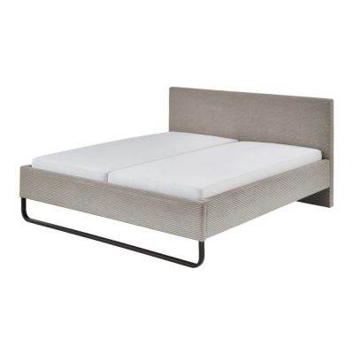 Pat matrimonial gri/maro tapițat 180x200 cm Swing – Meise Möbel