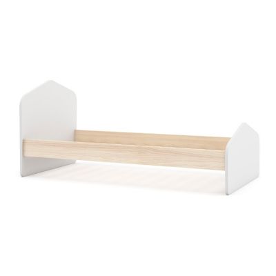 Pat pentru copii alb/în culoare naturală cu aspect de lemn de pin 90x190 cm Estefania – Marckeric