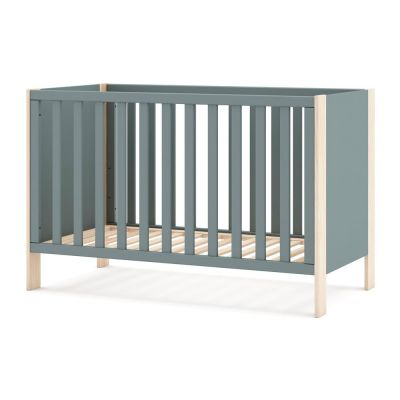 Pătuț în culoare naturală/verde prăfuit 60x120 cm Esteban – Marckeric