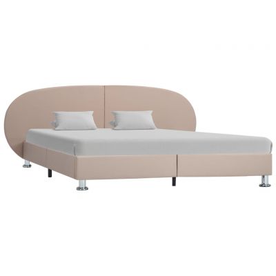 Cadru de pat cappuccino 120 x 200 cm piele ecologică