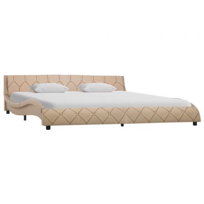 Cadru de pat cappuccino 180 x 200 cm piele ecologică ieftin