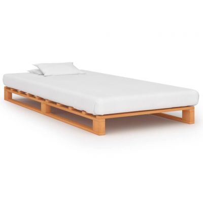Cadru de pat din paleți maro 100x200 cm lemn masiv pin ieftin