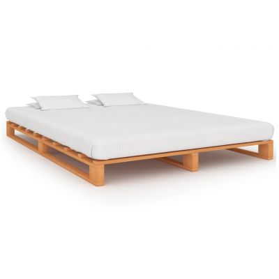 Cadru de pat din paleți maro 120x200 cm lemn masiv pin ieftin