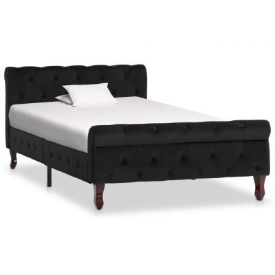 Cadru de pat negru 100 x 200 cm catifea ieftin