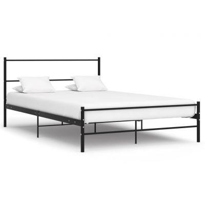 Cadru de pat negru 140 x 200 cm metal ieftin