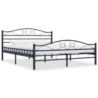 Cadru de pat negru 140 x 200 cm oțel ieftin