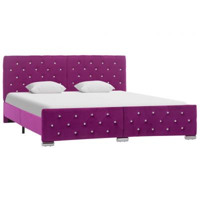 Cadru de pat violet 160 x 200 cm material textil