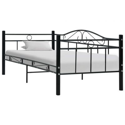 Cadru pat de zi negru 90 x 200 cm metal ieftin