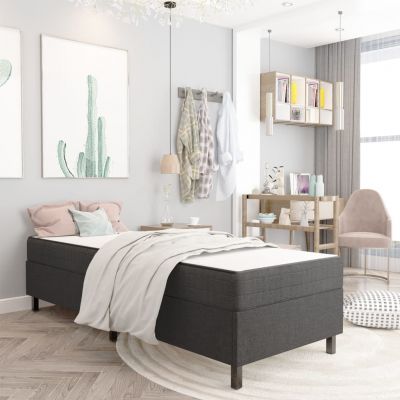 Pat continental gri inchis 90x200 cm material textil