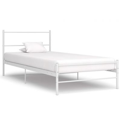 Cadru de pat alb 100 x 200 cm metal