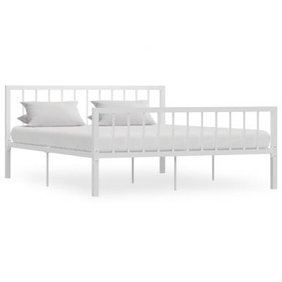 Cadru de pat alb 160 x 200 cm metal