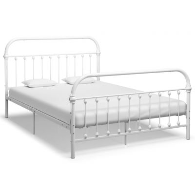 Cadru de pat alb 160 x 200 cm metal