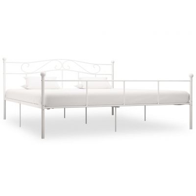 Cadru de pat alb 180 x 200 cm metal