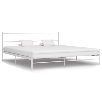 Cadru de pat alb 180 x 200 cm metal