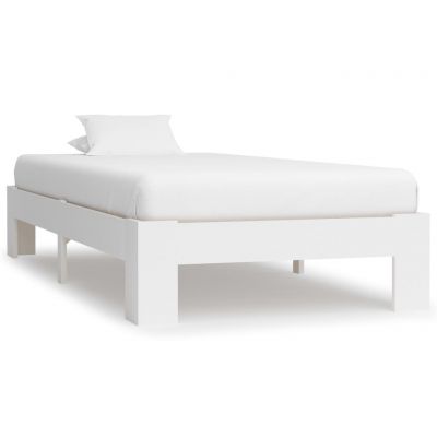 Cadru de pat alb 90 x 200 cm lemn masiv de pin ieftin