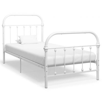 Cadru de pat alb 90 x 200 cm metal