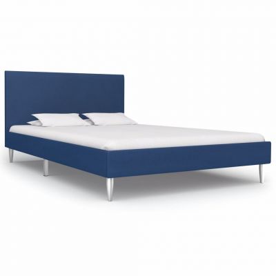 Cadru de pat albastru 120 x 200 cm material textil