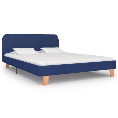 Cadru de pat albastru 140 x 200 cm material textil